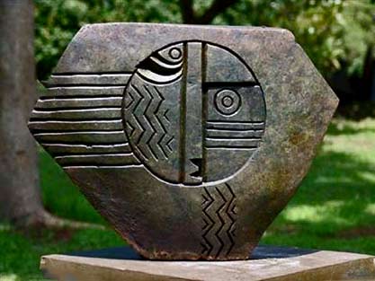Spirit-Owl-by-Nicholas-Mukomberanwa abstract stone sculpture