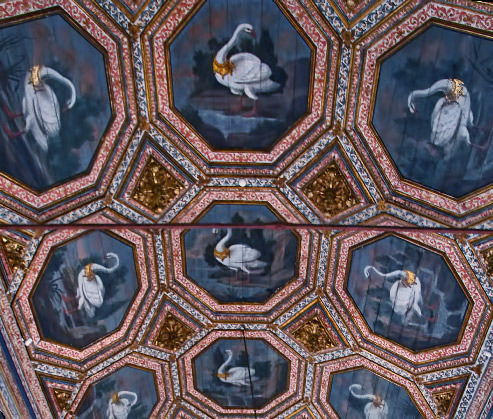 Swan-Room-ceiling at Sintra Palace
