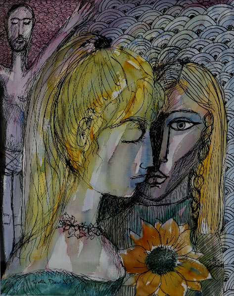 Sylvette & Lydia---Lydia- Corbett painting