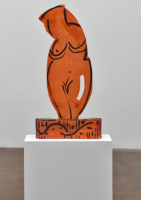 Tanzania, 2014, glazed earthenware, epoxy resin, lacquer, paint, cement, Height 34inches by Betty Woodman