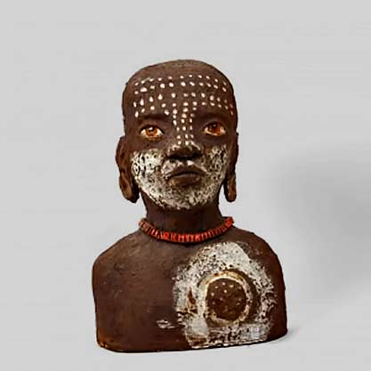 Teresa-Girones ceramic bust of an african boy