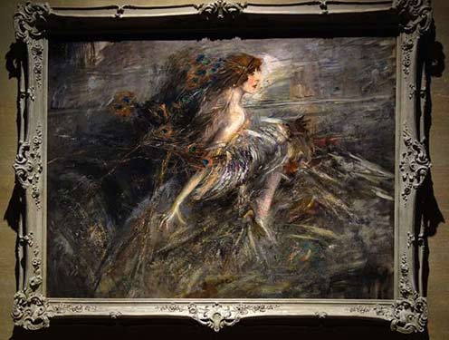  Marchesa Casati with peacock pens Giovanni Boldini 1914