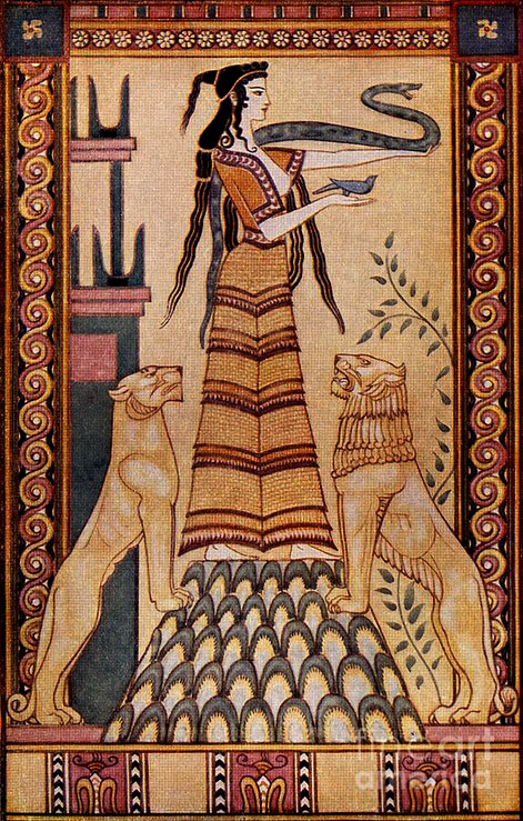 the-snake-goddess-of-crete-illustration-from-myths-of-crete-and-pre-hellenic-europe-by-donald-a-mackenzie-published-in-1917-john-duncan