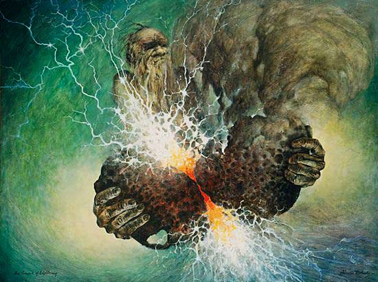 The-Sound-of-Lightning-Ainslie-Roberts -- thunder man Mamaragan, roaring with laughter, beats the great stones of the sky together.
