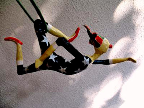 Trapeze artist-papier mache