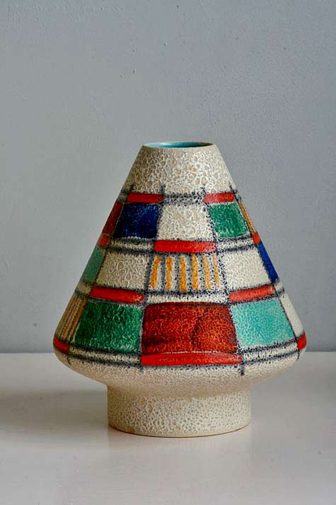 U-Keramik-vase,-1950s space age style