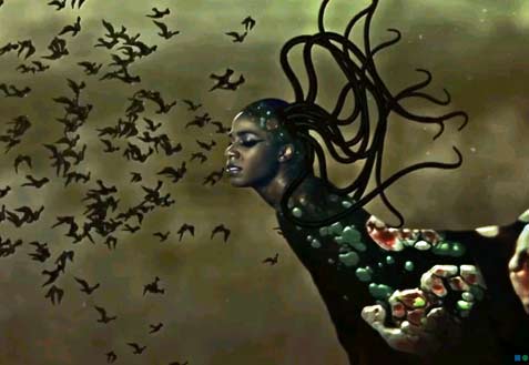 The End of eating Everything : animated video by Wangechi Mutu 