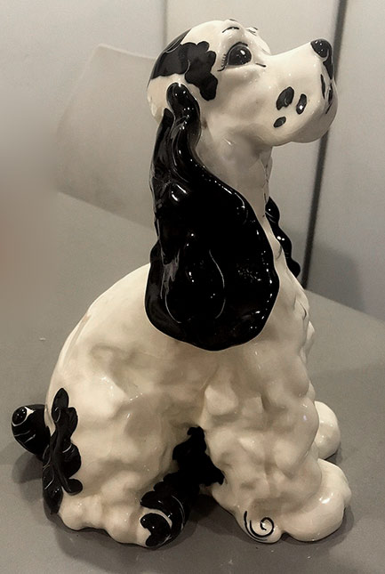 Vintage American California-art-pottery-Kay-Finch-large-cocker-spaniel-