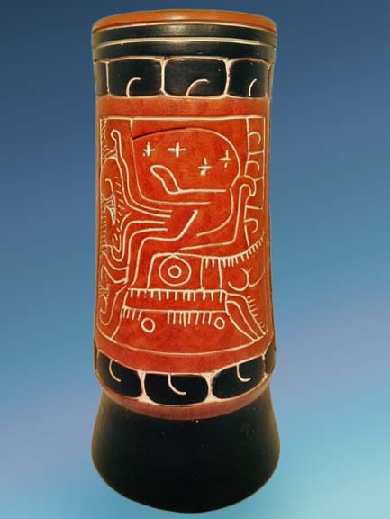 Vintage-Art-Pottery-Large-Vase-11inch-Signed-Armando-de-Mexico