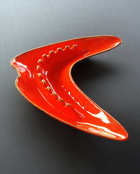 Vintage-California-Style-Ceramic-Pottery-Boomarang-Ash-Tray