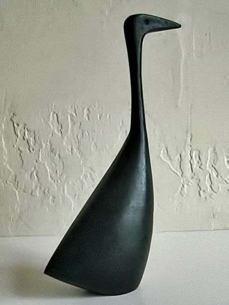 Vintage Mid Century Danish Modern Abstract Bronze Bird Duck Sculpture
