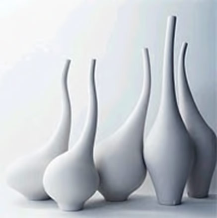 Vivienne-Foley-sculptural-ceramics - combined group of white free form vases