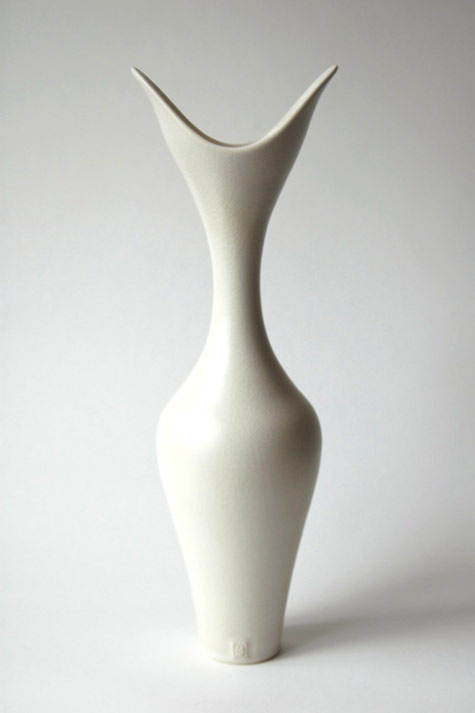 Vivienne Foley Tall Forked Vase-ivory-crackle-glazed-porcelain-44-cm
