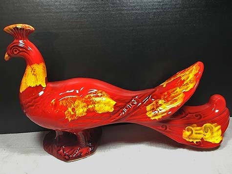 Vtg-Red-Ceramic-Peacock