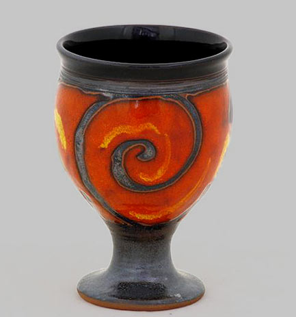 Wine Goblet Ceramic, Pottery Wine Cup, Stoneware cup ,Wine glass, Art pottery ChaliceTriUshi Ceramics
