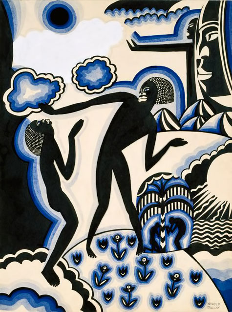 Winold-Reiss（1886ー1953）African-Fantasy--The-Awakening c 1925