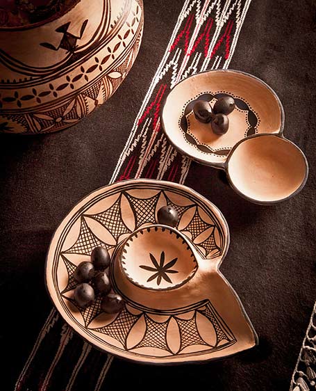 Hand painted Pottery from the Rif in Morocco