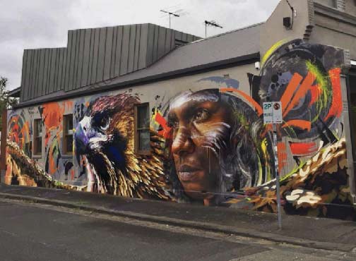 www.sirum1.com on Instagram “Recent collaboration with the awesome adnate complete bunjil adnate sirum melbournestreetart Photo thanks to deansunshine 