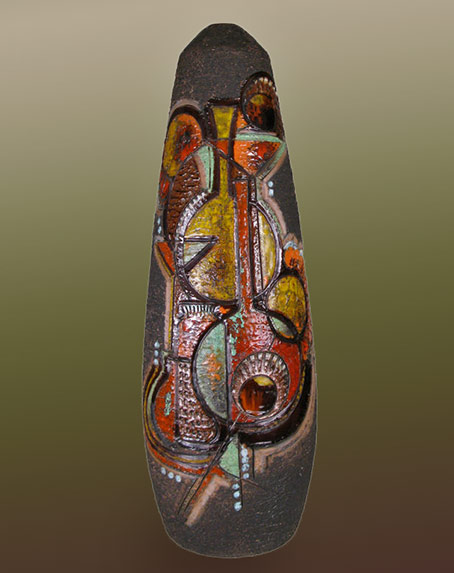 Italian Mid Century abstract motif vase